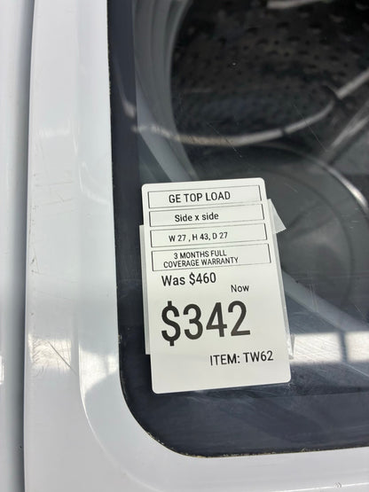 GE top load washer  large capacity side x side 27”