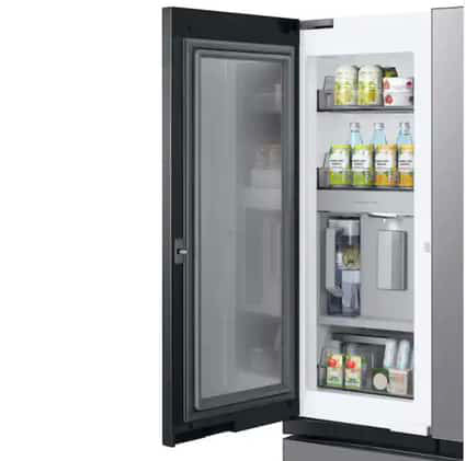 Item : #RF1076 Samsung Bespoke Open Box 30 cu. ft. 3-Door French Door Smart Refrigerator with Beverage Center in Stainless Steel, Standard 36” Depth RF789 - ST2