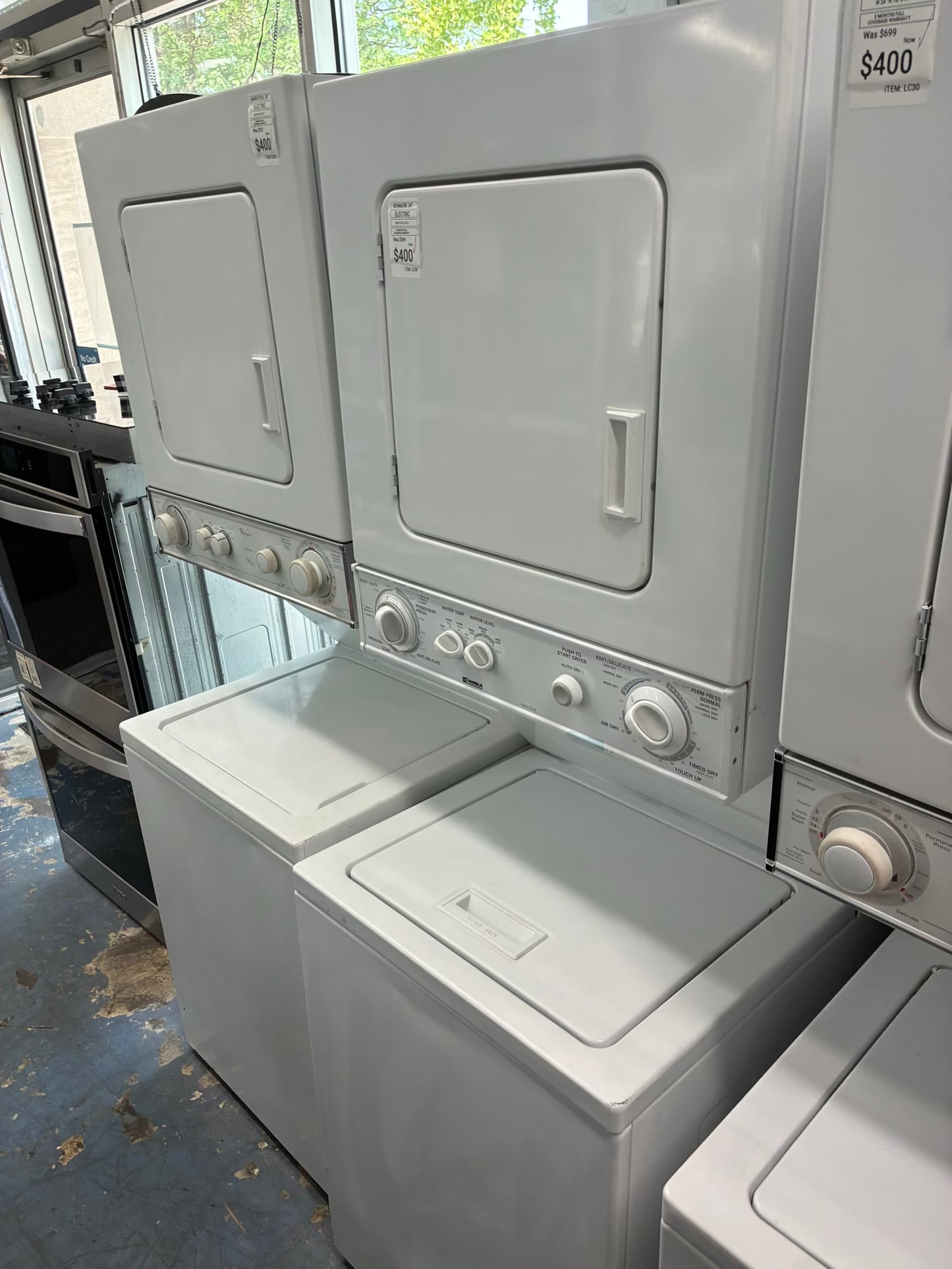 Whirlpool laundry center  washer and dryer set electric stackable 24”