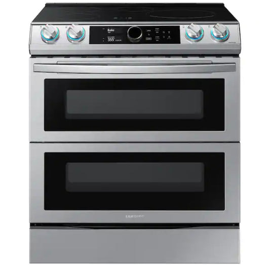 ★  Samsung Open Box 6.3 cu. ft. 4-Burner Slide-In Electric Induction Range with Air Fry in Fingerprint induction Resistant Stainless Steel 30” in .
