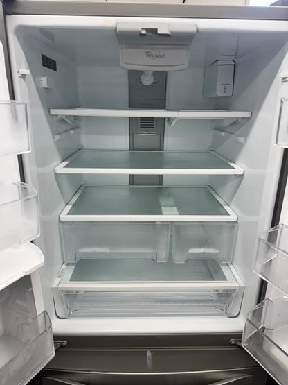 Whirpool 30 inch French door refrigerator stainless steel water dispenser and ice maker bottom