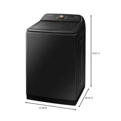 🔥 HOT DEAL
 ★ 
Samsung Open Box 5.5 cu. ft. Smart High-Efficiency Top Load Washer with Impeller and Auto Dispense System &  Samsung 7.4-cu ft Reversible Side Swing Door electric-Dryer Brushed Black, ENERGY STAR  WD816