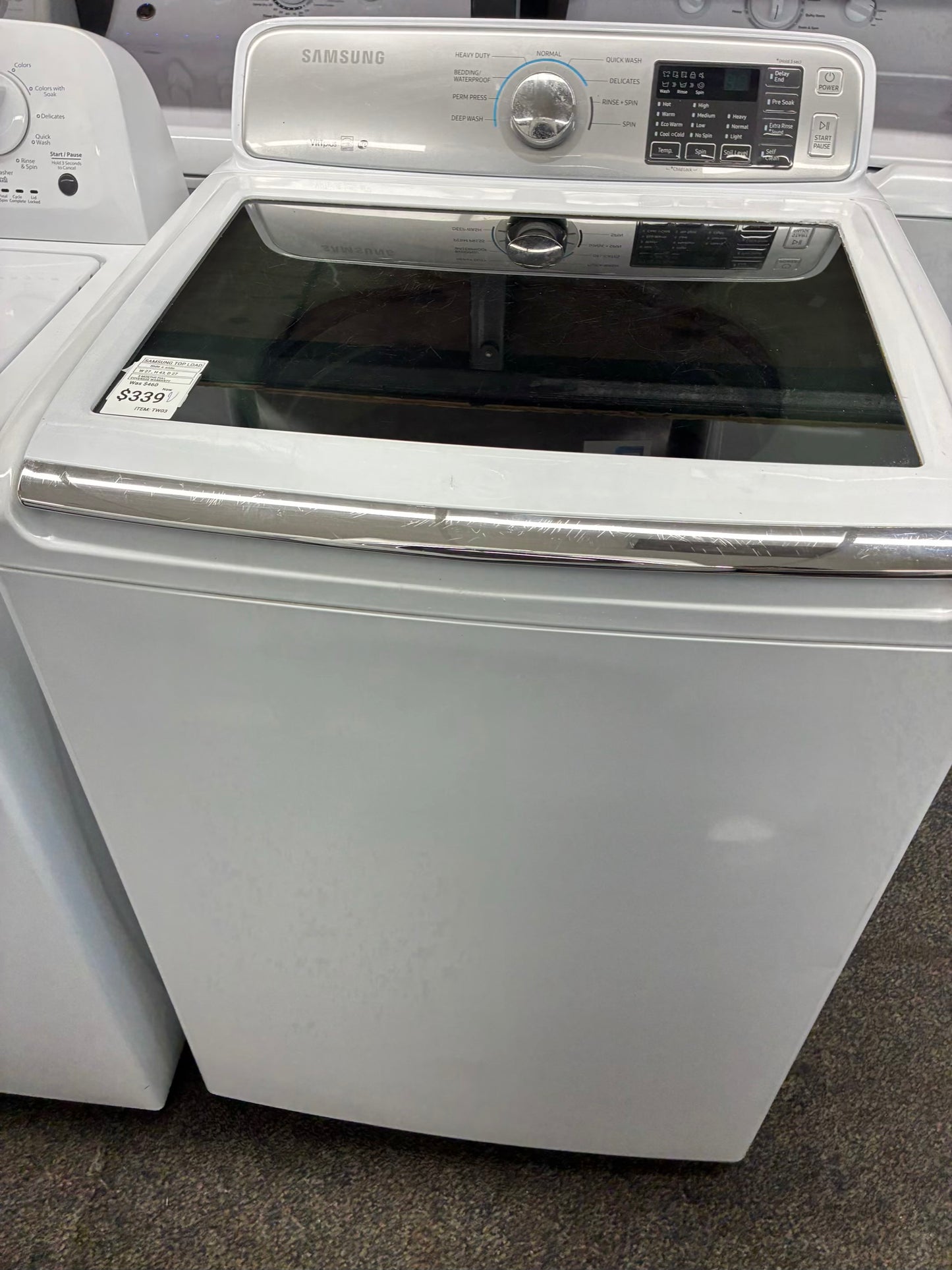 Samsung top load large capacity white 27”