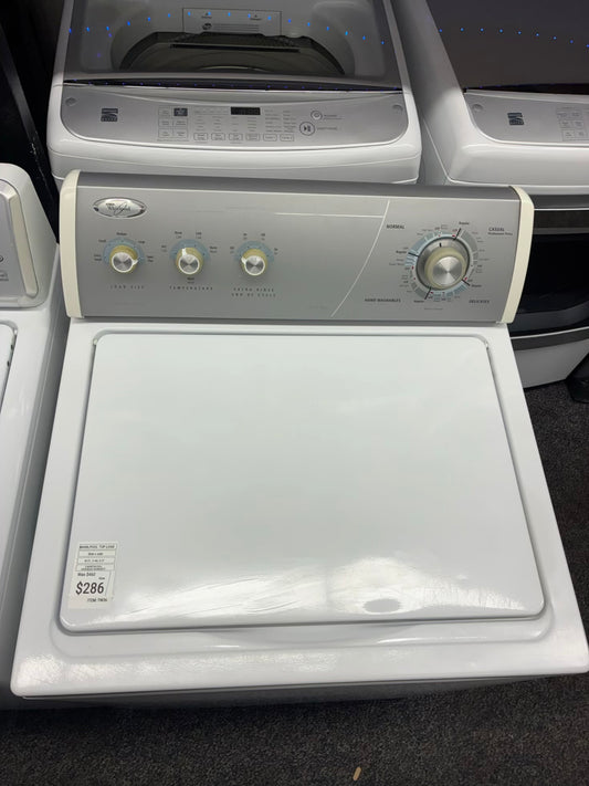 Whirlpool top load washer  large capacity side x side 27”