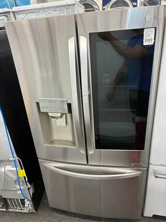 LG French door show case refrigerator stainless steel 36” ice maker water dispenser