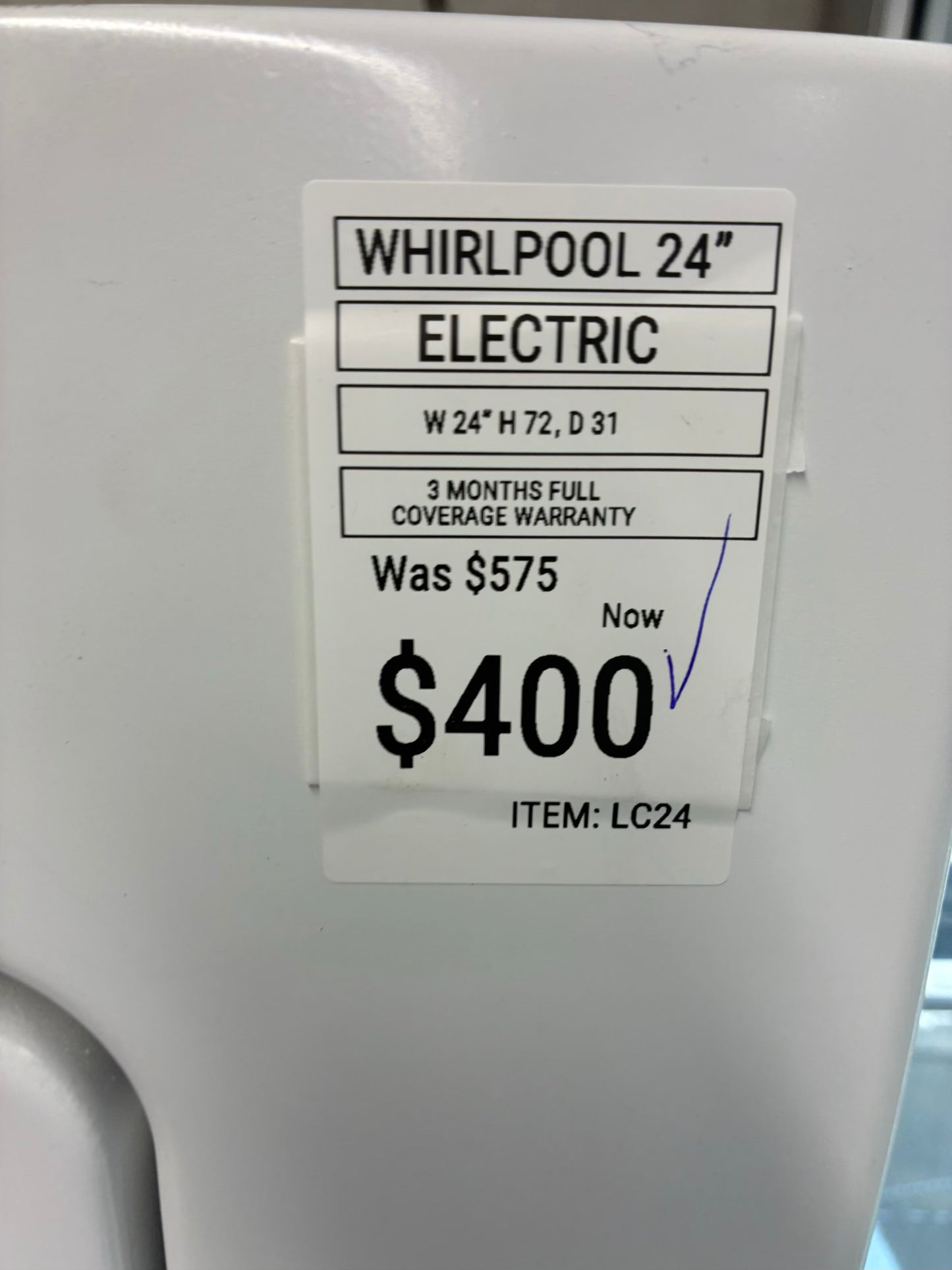 whirlpool laundry center  washer and dryer set electric stackable 24”
