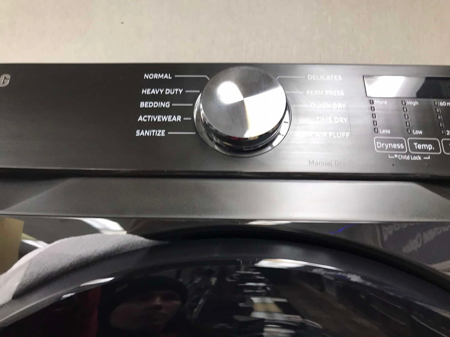 🔥 HOT DEAL ★ Samsung Open Box 4.5 cu. ft. Smart High-Efficiency Front Load Washer with Super Speed  & 7.5 cu. ft. Smart Stackable Vented ELECTRIC Dryer with Steam Sanitize+ in champagne 27 in WD2198