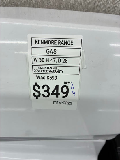 Kenmore Gas Range white color  4 Burners 30”