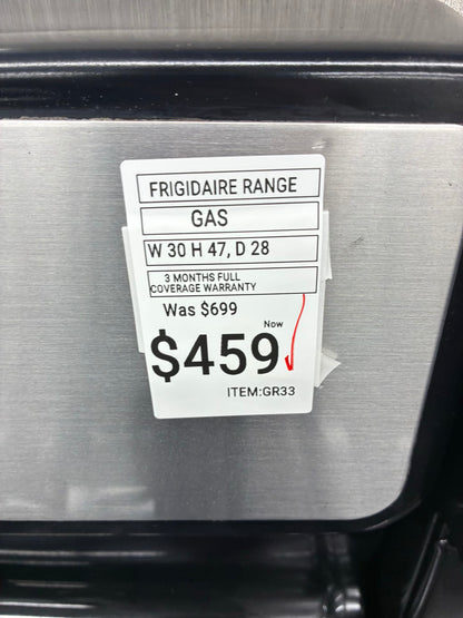 Frigidaire Gas Range Stainless Steel 4 Burners 30”