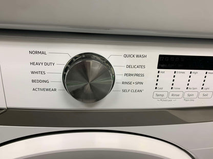 🔥 HOT DEAL
 ★ Samsung Open Box 4.5 cu. ft. High-Efficiency Front Load Washer with Self-Clean+ in White & 7.5 cu. ft. Stackable Vented Electric Dryer with Sensor Dry in White 27 in WD545