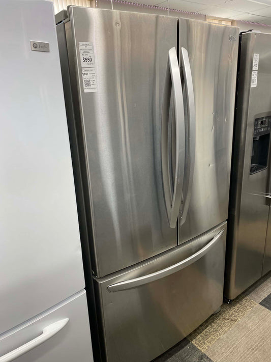 - Item: #RF74V LG french door refrigerator stainless steel w/water ice dispenser 36 in