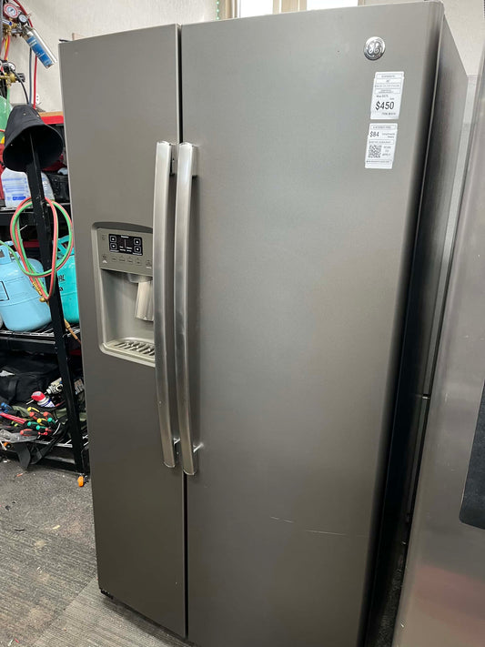 - Item: #RF41H  GE side x side refrigerator stainless steel w/water ice dispenser 36 in