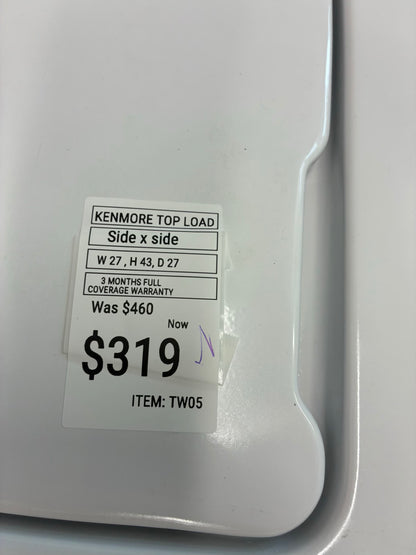 KENMORE top load large capacity white 27”