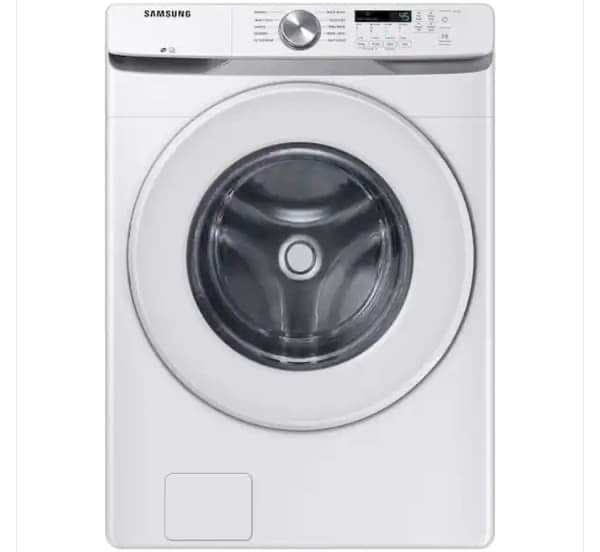 ★ Samsung Open Box 4.5 cu. ft. High-Efficiency Front Load Washer with Self-Clean+ in White & 7.5 cu. ft. Stackable Vented Electric Dryer with Sensor Dry in White 27 in WD668