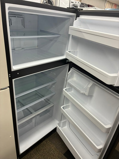 GE top freezer refrigerator stainless 30”