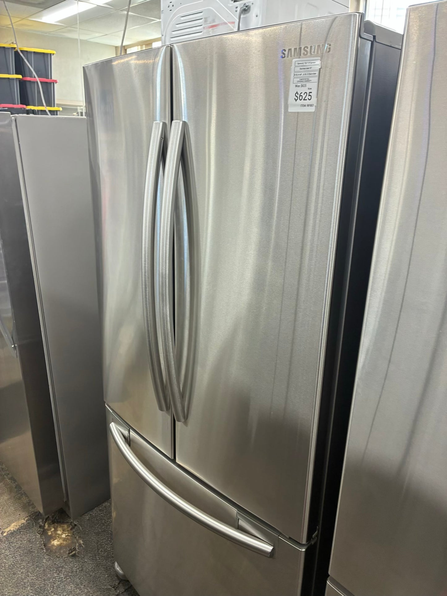 Samsung french door refrigerator stainless steel with ice maker 33” counter depth