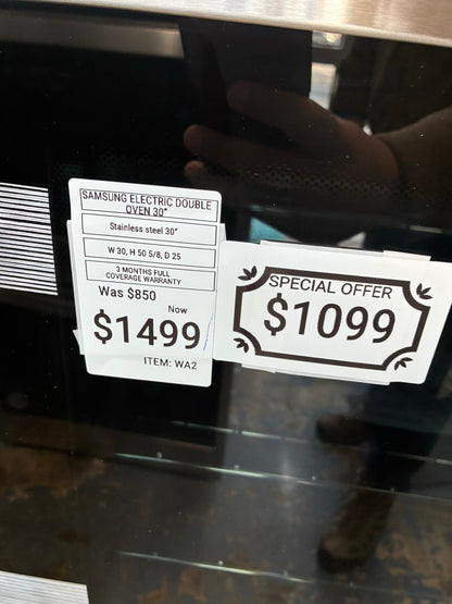 Samsung 27” Double electric Oven OPEN BOX ORIGINAL PRICE $1499