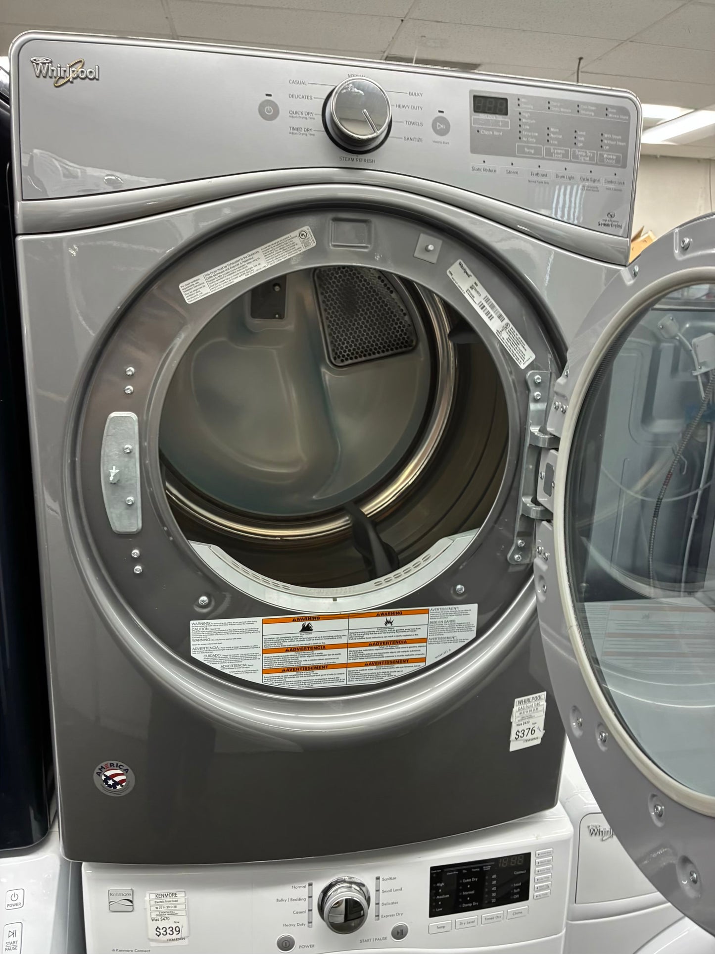 Whirlpool gas dryer 27” large capacity slate