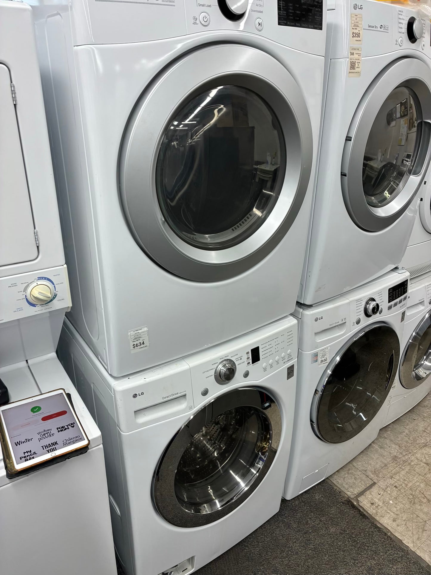 LG WASHER N DRYER FRONT LOAD ELECTRIC 27”