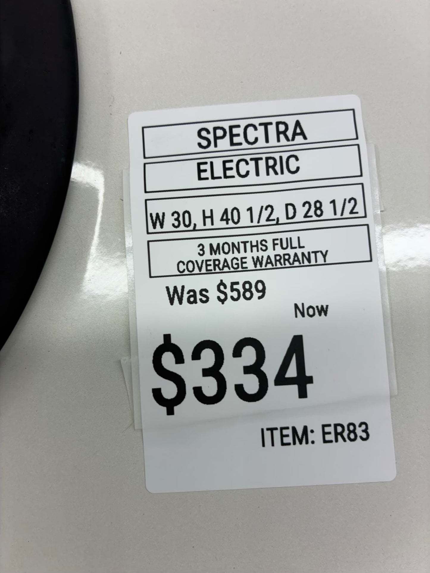 SPECTRA electric range black & white 30”
