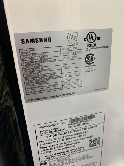 ★ Samsung Open Box 33 in. W 24.5 cu. ft. 3-Door French Door Smart Refrigerator in Stainless Steel with Dual Icemaker  RF045 - ST2