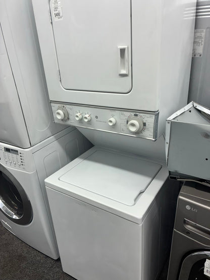 GE laundry center  washer and dryer set gas stackable 24”
