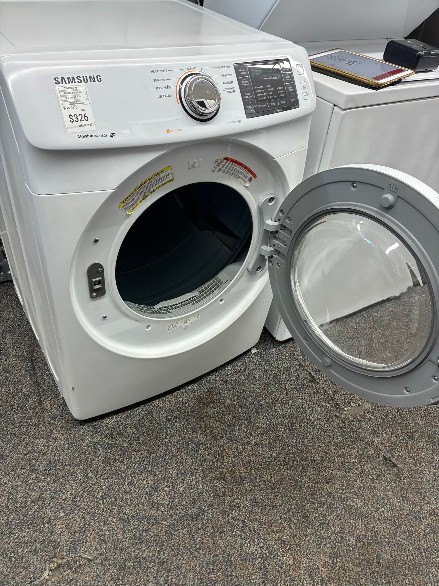 Samsung Electric Dryer 27” white front load