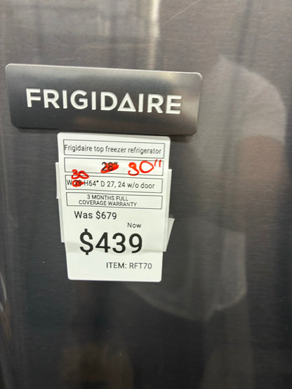 Frigidaire top freezer refrigerator white 30” slate