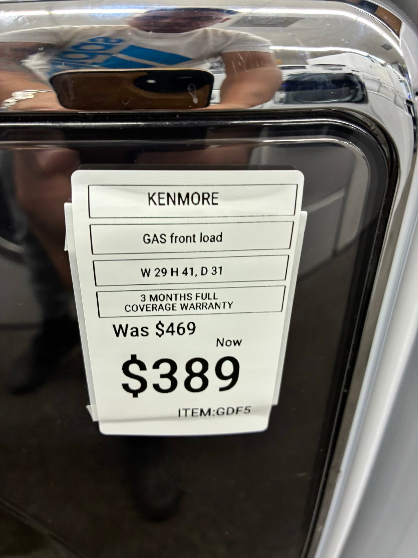 Kenmore elite gas dryer front load 29”