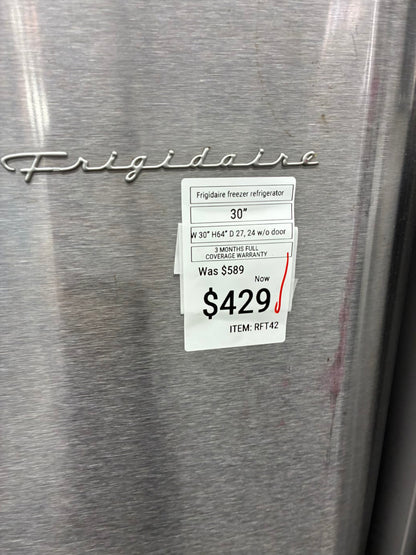Frigidaire top freezer refrigerator stainless steel 30”