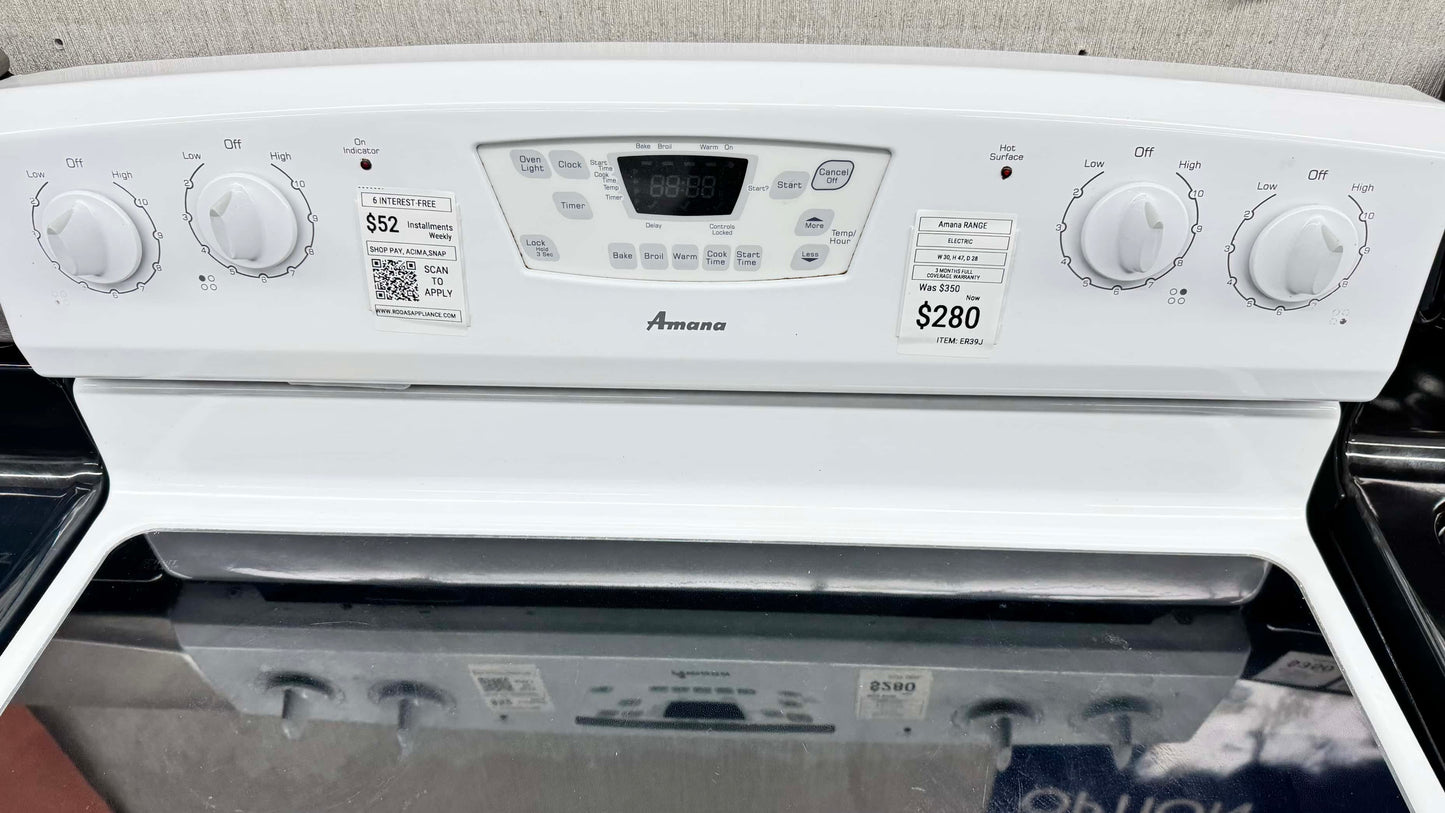 Amana electric range white