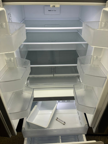 LG  French door refrigerator stale stainless steel 33” water dispenser