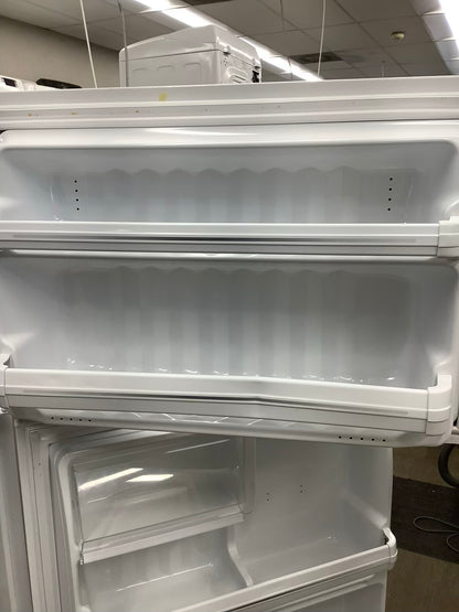 White GE Top Freezer Refrigerator