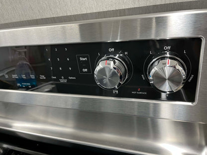 ITEM: GR06K ~ ★ KitchenAid 30-in Glass Top 5 burners 6.4-cu ft Convection Oven Freestanding Electric Range ( Stainless Steel with PRINTSHIELD Finish )