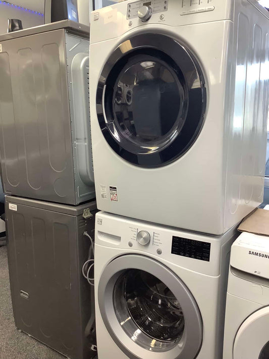 ‘Kenmore high efficiency washer and electric 220v dryer stainless steel front load ,stackable or side by side