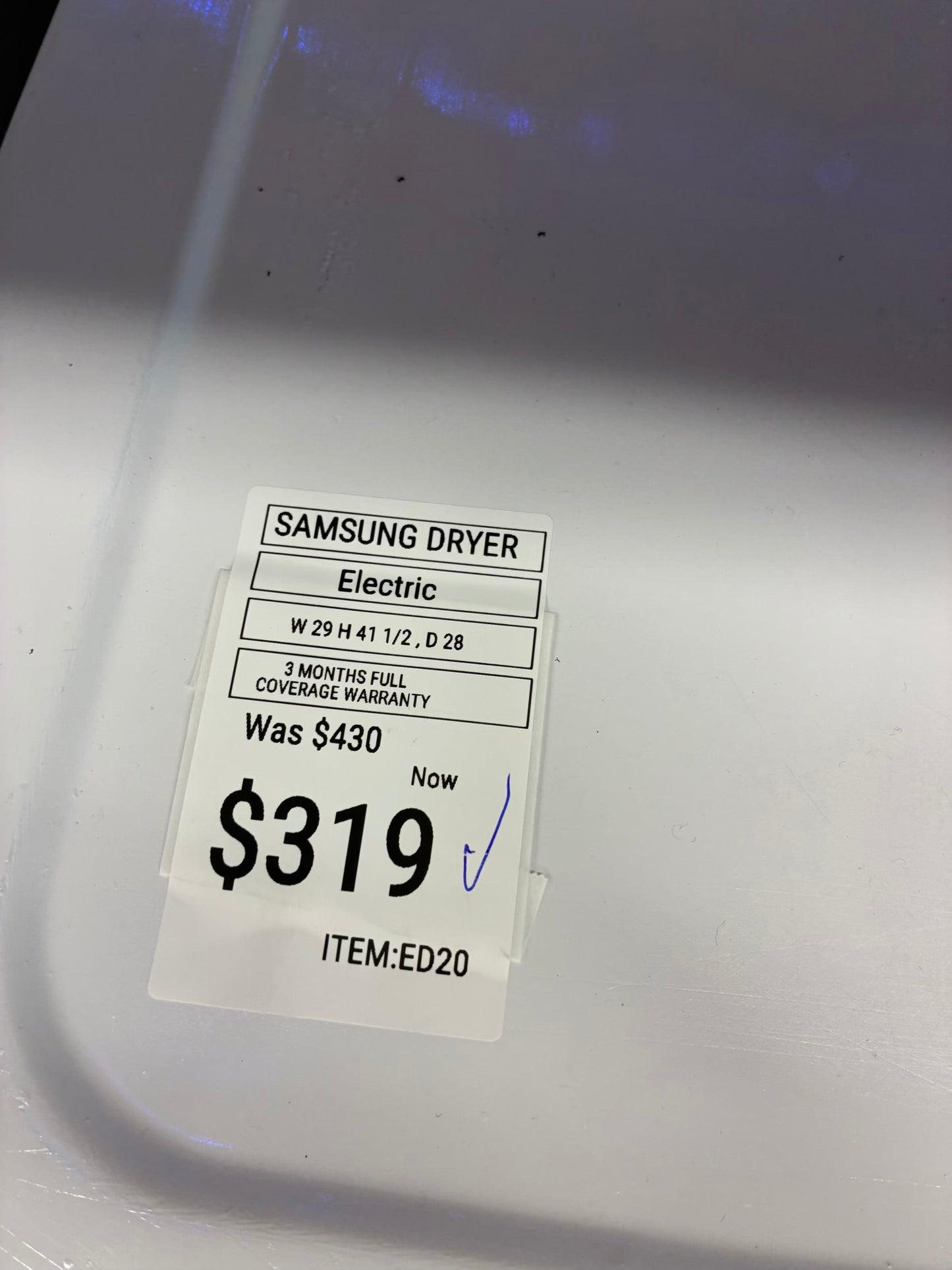 Estate electric dryer 27” large capacity