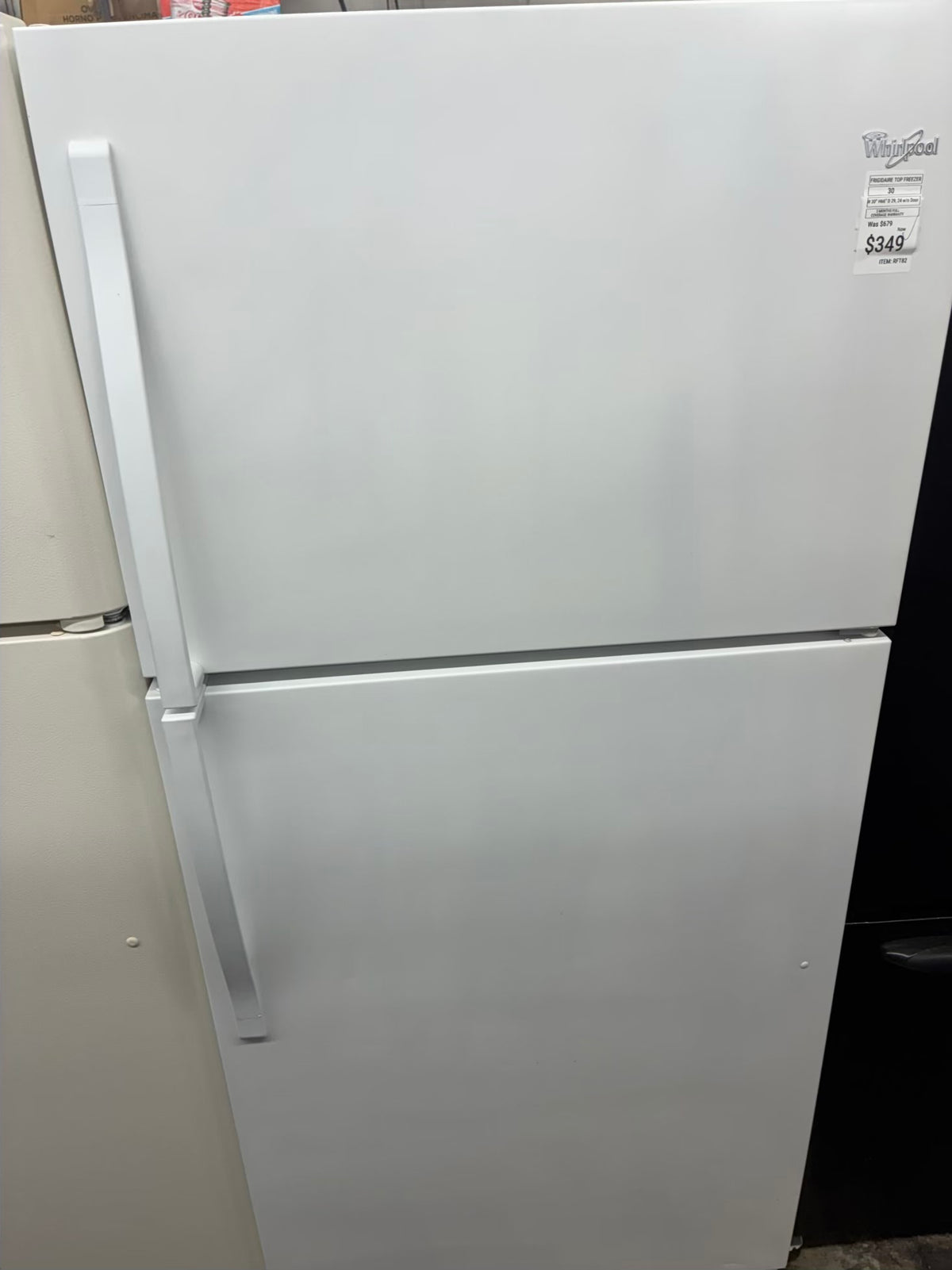 Whirlpool top freezer refrigerator  30”