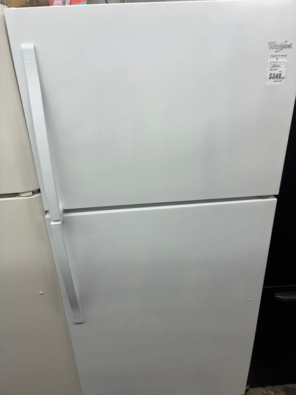 Whirlpool top freezer refrigerator  30”