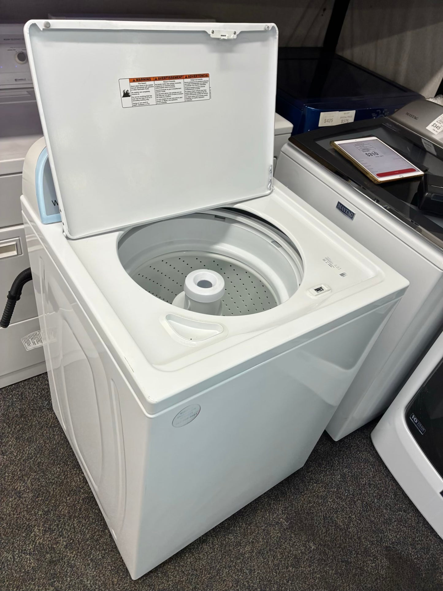Whirlpool top load washer  large capacity side x side 27”ñ