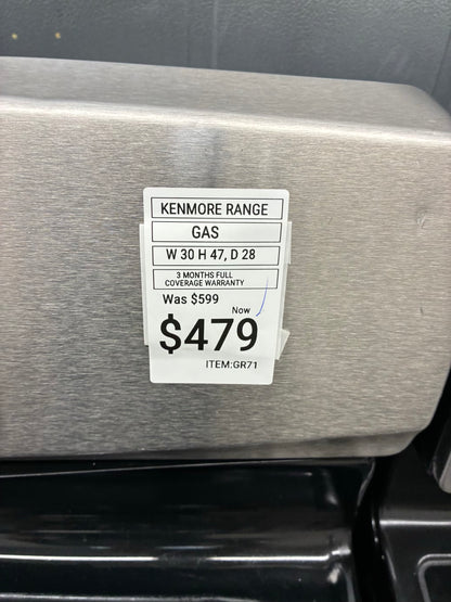 Kenmore Gas Range Stainless Steel 5 Burners 30”