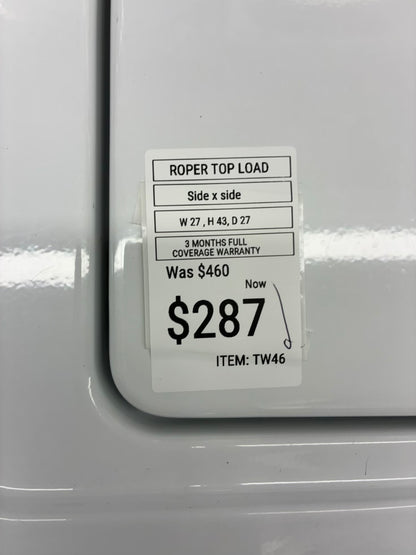 ROPER top load washer  large capacity side x side 27”