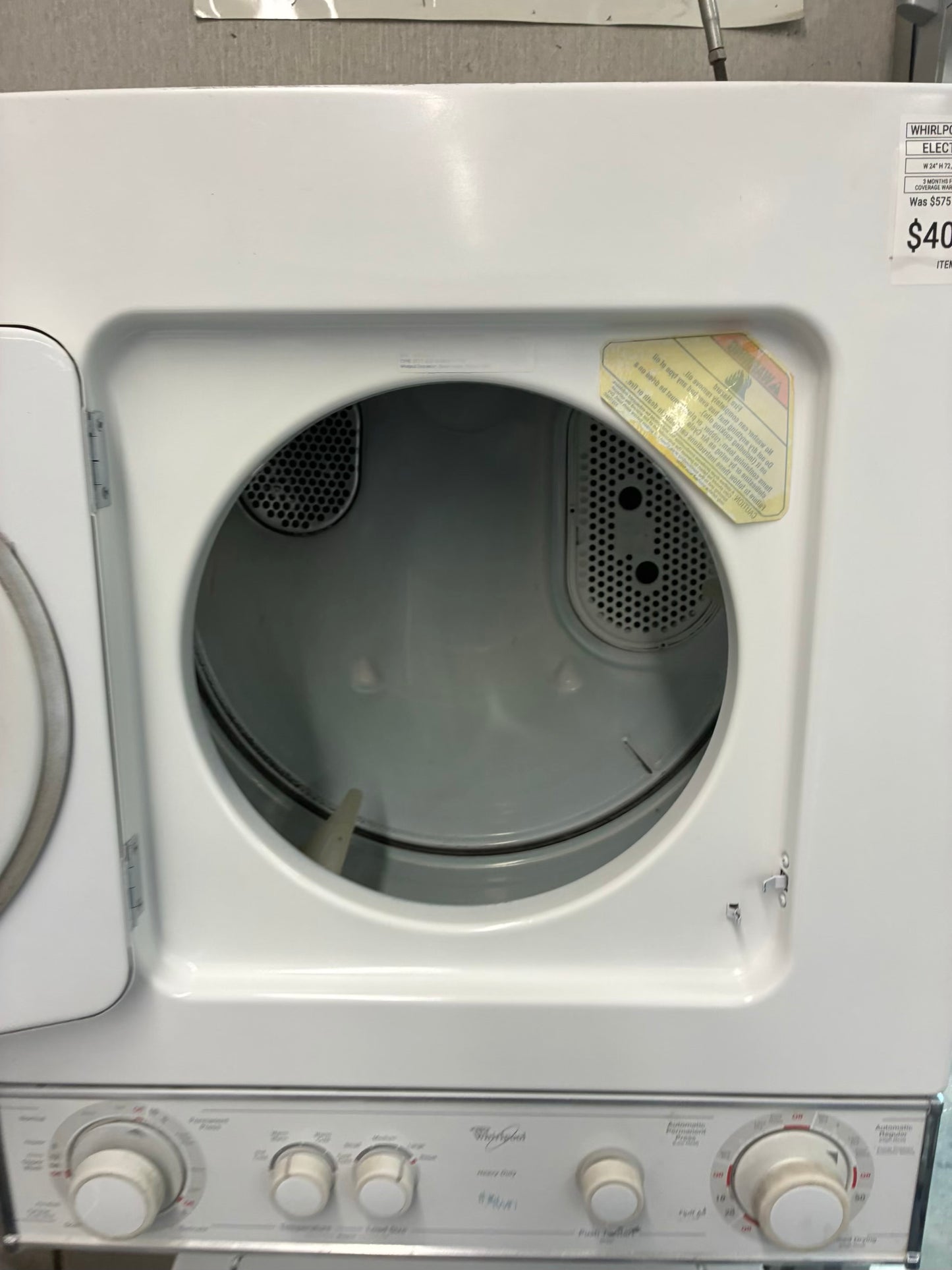 whirlpool laundry center  washer and dryer set electric stackable 24”