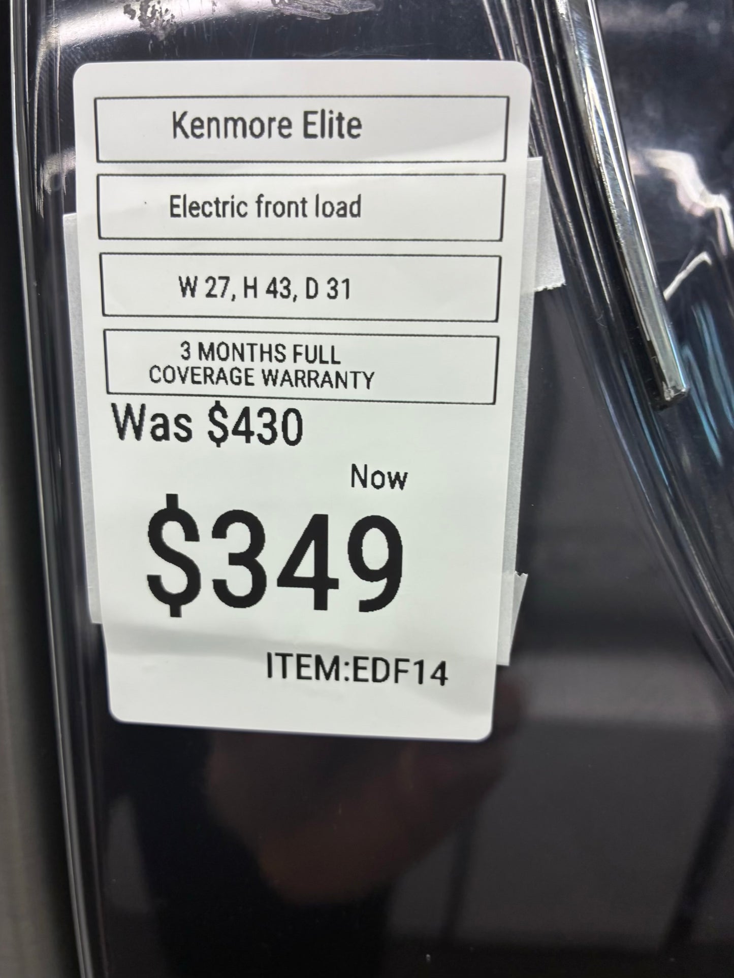 Kenmore elite  Electric Dryer 27” gray