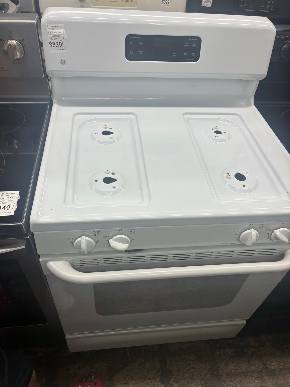 GE Gas Range beige color  4 Burners 30”