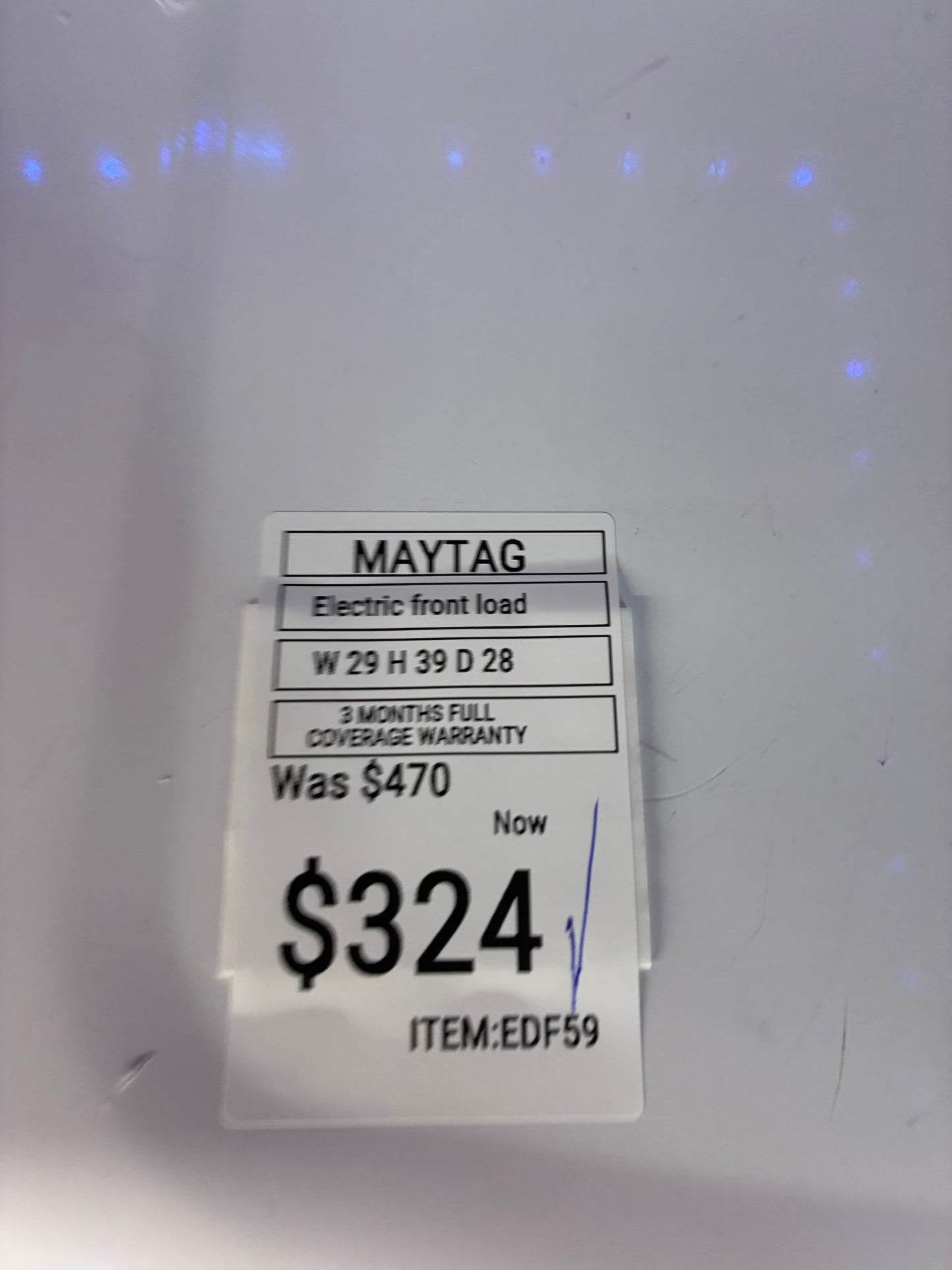 Maytag electric dryer 29” large capacity white