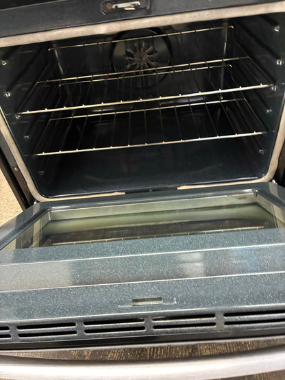 Whirlpool electric white  range 5 burner 30 inch stainless  steel double oven