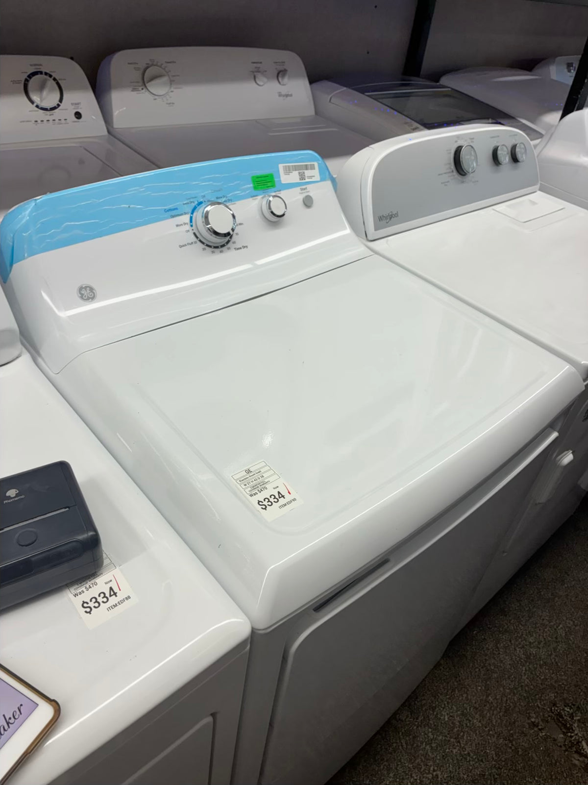 GE electric dryer 27” large capacity white