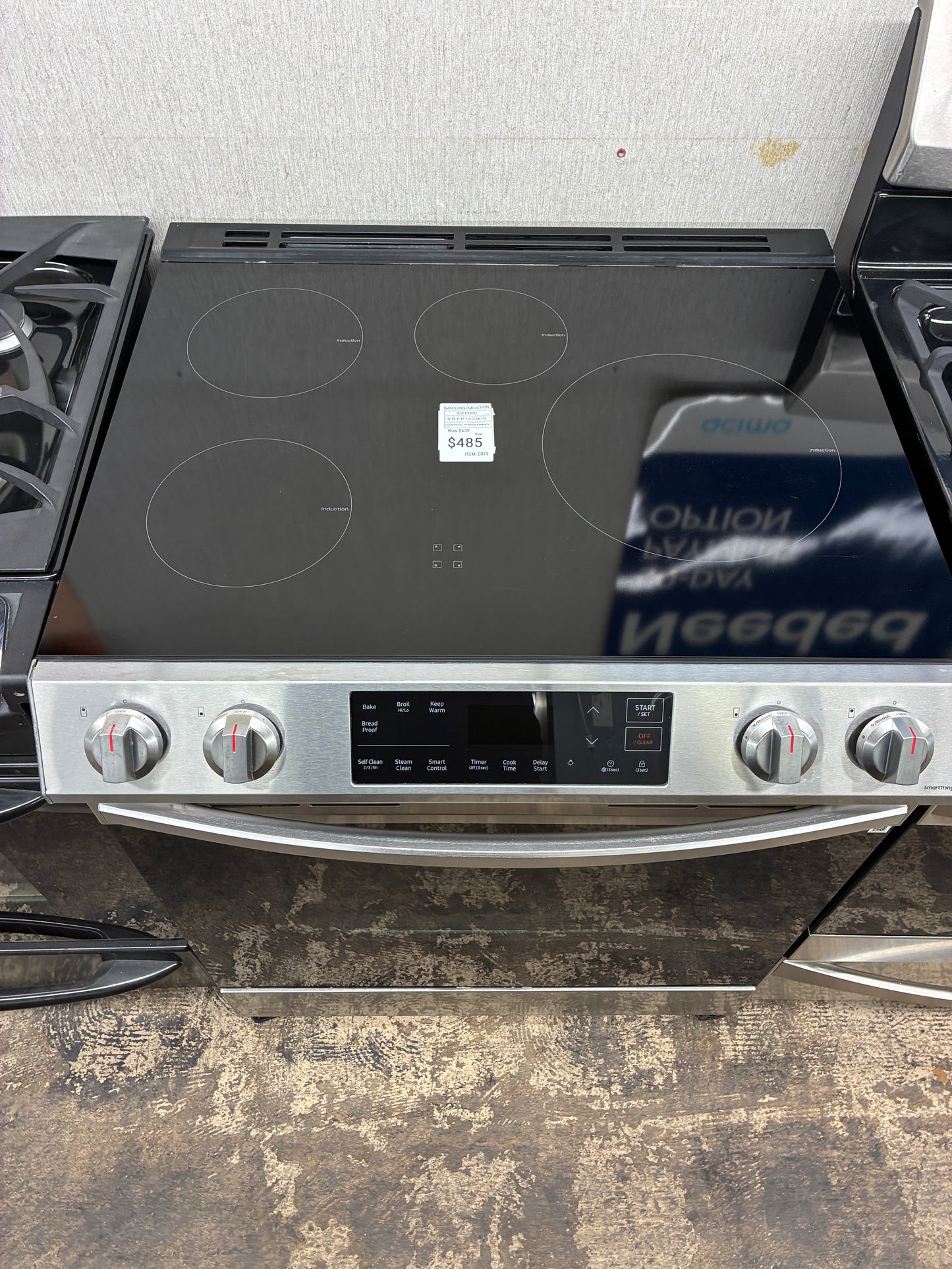 Samsung induction  electric stainless steel range 5 burner 30 inch