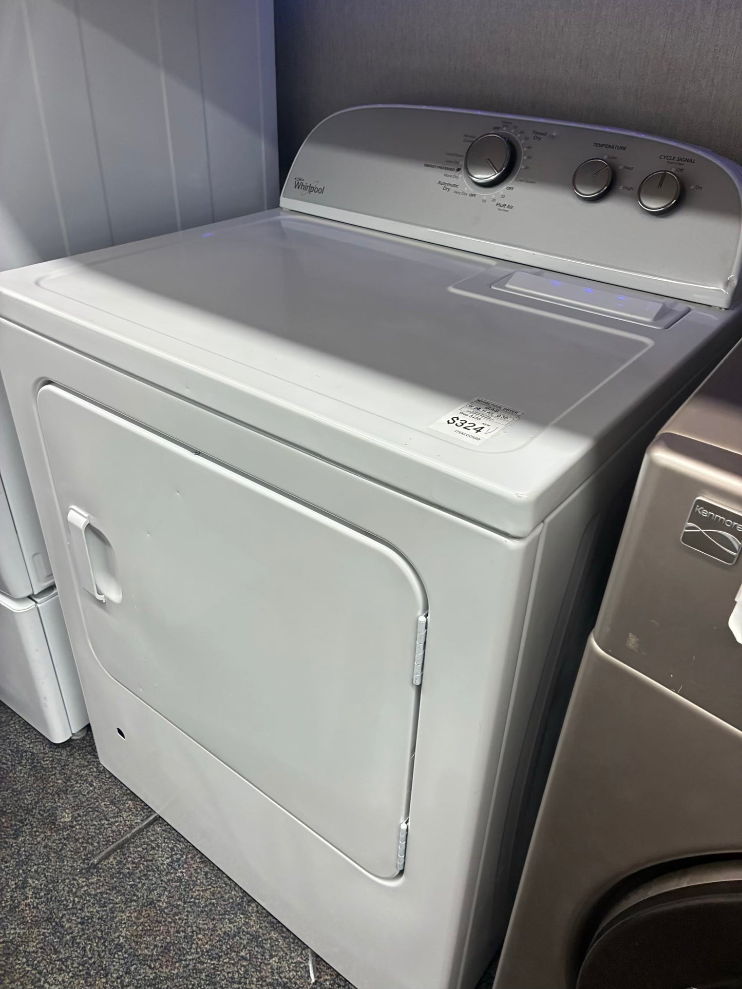 Whirlpool gas dryer white 29” large capacity