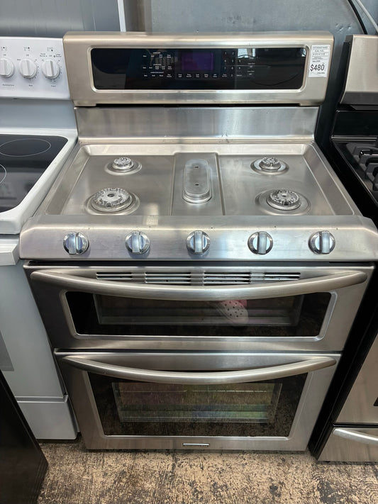 Kitchen Aid dual fuel  stainless steel range 5 burner 30 inch